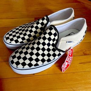 Checkerboard vans / brand new with tag - never worn.